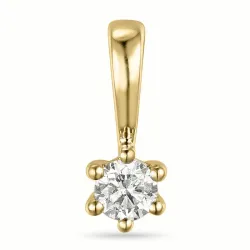 diamant solitaireanheng i 14 karat gull 0,10 ct