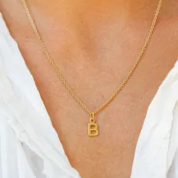 bokstav b anheng i forgylt sølv - My Letter