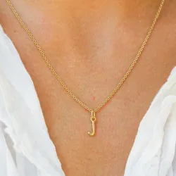 bokstav j anheng i forgylt sølv - My Letter