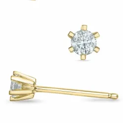 2 x 0,10 ct kampanje - diamant ørestikker i 14 karat gull med diamant 