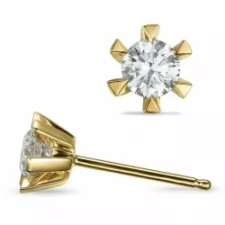 2 x 0,30 ct lab grown diamant solitaireørepynt i 14 karat gull med lab grown diamant 