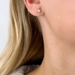 2 x 0,30 ct lab grown diamant solitaireørepynt i 14 karat gull med lab grown diamant 