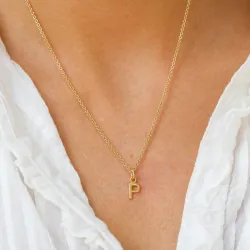 bokstav p anheng i forgylt sølv - My Letter