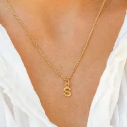 bokstav s anheng i forgylt sølv - My Letter