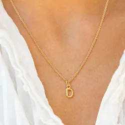 bokstav d anheng i forgylt sølv - My Letter