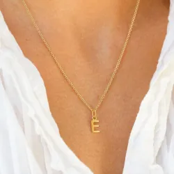 bokstav e anheng i forgylt sølv - My Letter