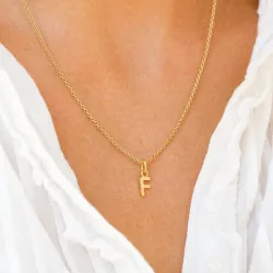 bokstav f anheng i forgylt sølv - My Letter