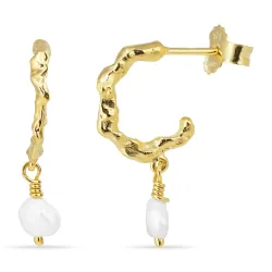 perle halvcreol i forgylt sølv - Lumé Etched