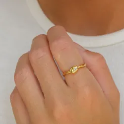 ring i forgylt sølv - Lumé Etched