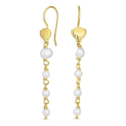 perle kjedeøreringer i forgylt sølv