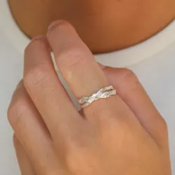 zirkon ring i sølv - Lumé Etched