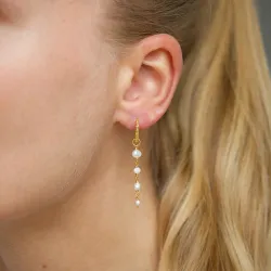 13,5 mm lange perle creol i forgylt sølv - Lumé Etched