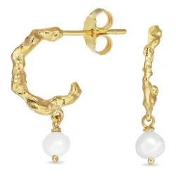 perle halvcreol i forgylt sølv - Lumé Etched