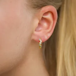 12 mm blå zirkon creol i forgylt sølv - Bubbly Twist