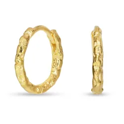 13,5 mm creol i forgylt sølv - Lumé Etched