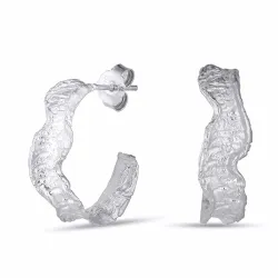 22 mm halvcreol i sølv - Lumé Etched