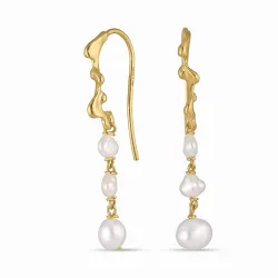 perle kjedeøreringer i forgylt sølv - Lumé Etched