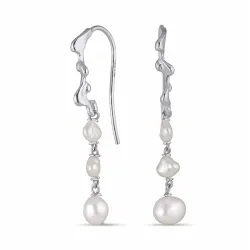 perle kjedeøreringer i sølv - Lumé Etched