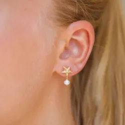 stjerne perle øredobber i forgylt sølv - Lumé Etched