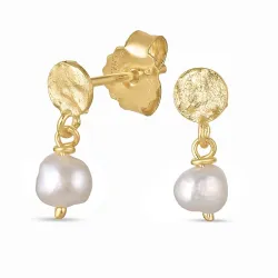 perle øredobber i forgylt sølv