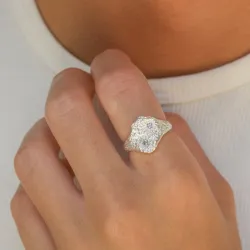zirkon ring i sølv