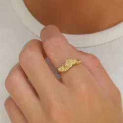 ring i forgylt sølv - Lumé Etched