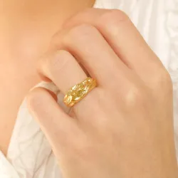 ring i forgylt sølv - Lumé Etched