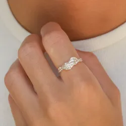 hvit zirkon ring i sølv - Lumé Etched