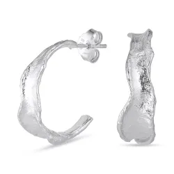 22 mm halvcreol i sølv - Lumé Etched