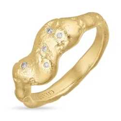 zirkon ring i forgylt sølv