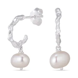 perle halvcreol i sølv - Lumé Etched