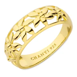 blomst ring i forgylt sølv - Lumé Essence