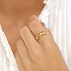 blomst ring i forgylt sølv - Lumé Essence