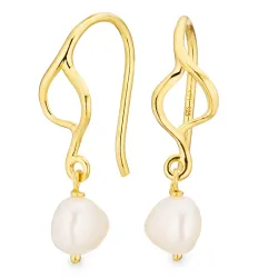 perle øredobber i forgylt sølv - Lumé Essence