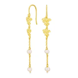 perle øredobber i forgylt sølv