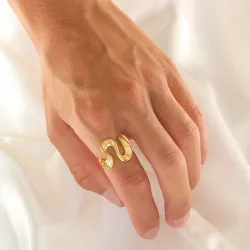 ring i forgylt sølv - Lumé Etched
