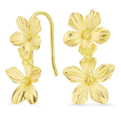 blomst øredobber i forgylt sølv