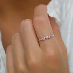 hvit zirkon ring i sølv - Bubbly Sparkle