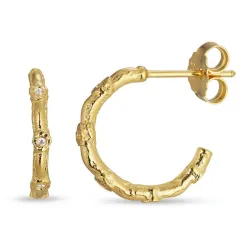 zirkon halvcreol i forgylt sølv - Lumé Etched