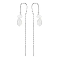 perle kjedeøreringer i sølv