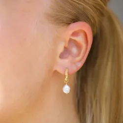 13 mm perle creol i forgylt sølv - Lumé Etched