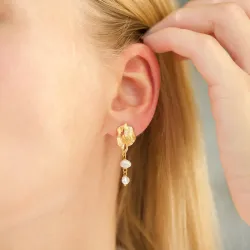 perle øredobber i forgylt messing - Eliné