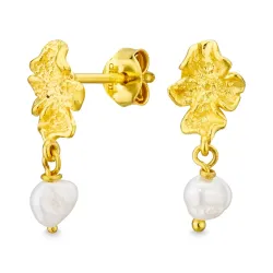 perle øredobber i forgylt messing - Eliné