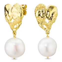 perle øredobber i forgylt messing - Eliné