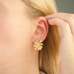 blomst øredobber i forgylt messing - Eliné
