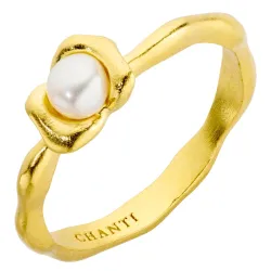 perle ring i forgylt messing - Eliné