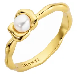 perle ring i forgylt messing - Eliné