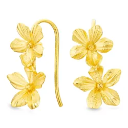 blomst øredobber i forgylt messing - Eliné