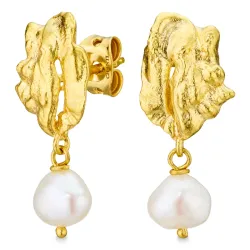 perle øredobber i forgylt messing - Eliné