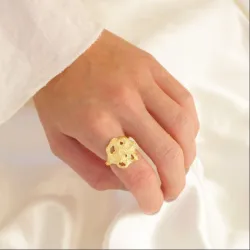 ring i forgylt messing - Eliné